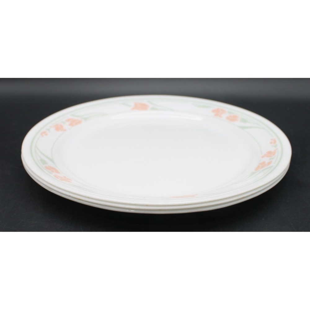 Set of 3 Corelle Corning Peach Garland Dinner Plates 10.25" Floral